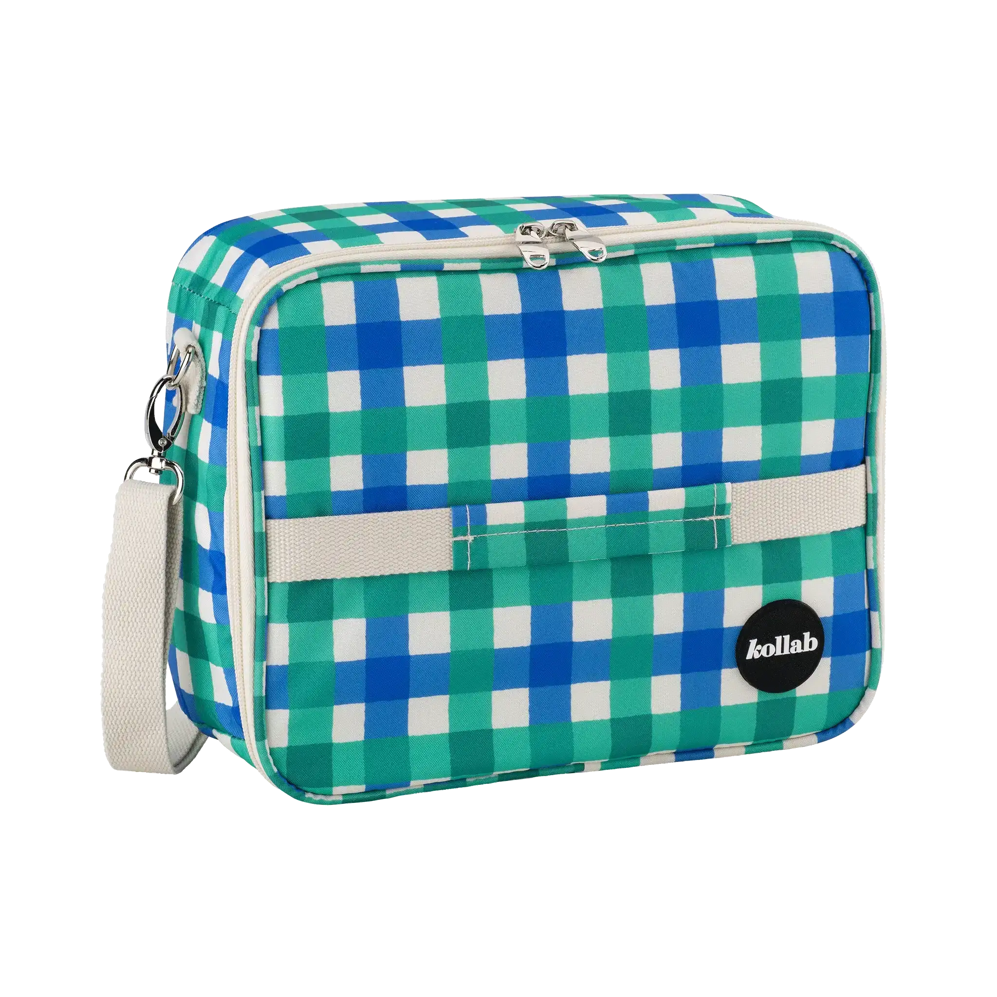 Bento Bag Green Blue Check