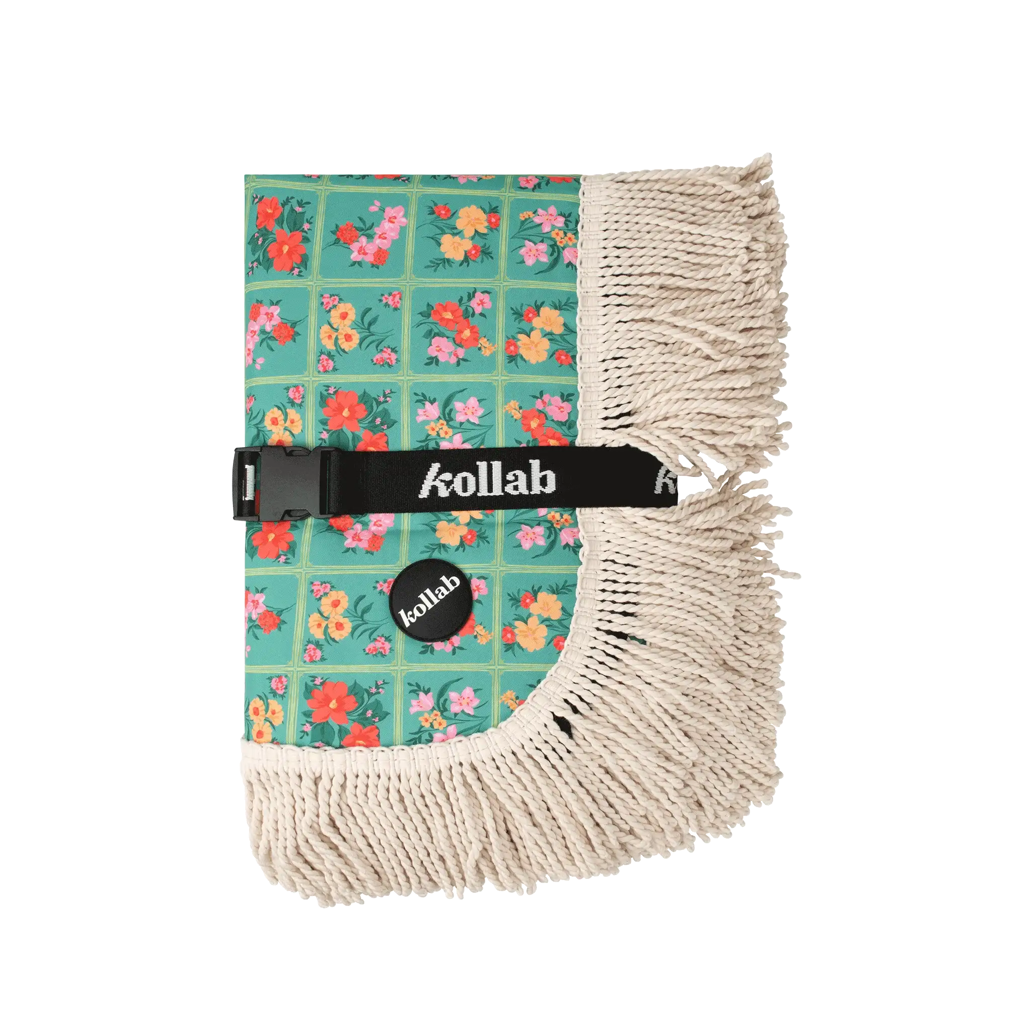 Fringed Medium Picnic Mat Vintage Patch
