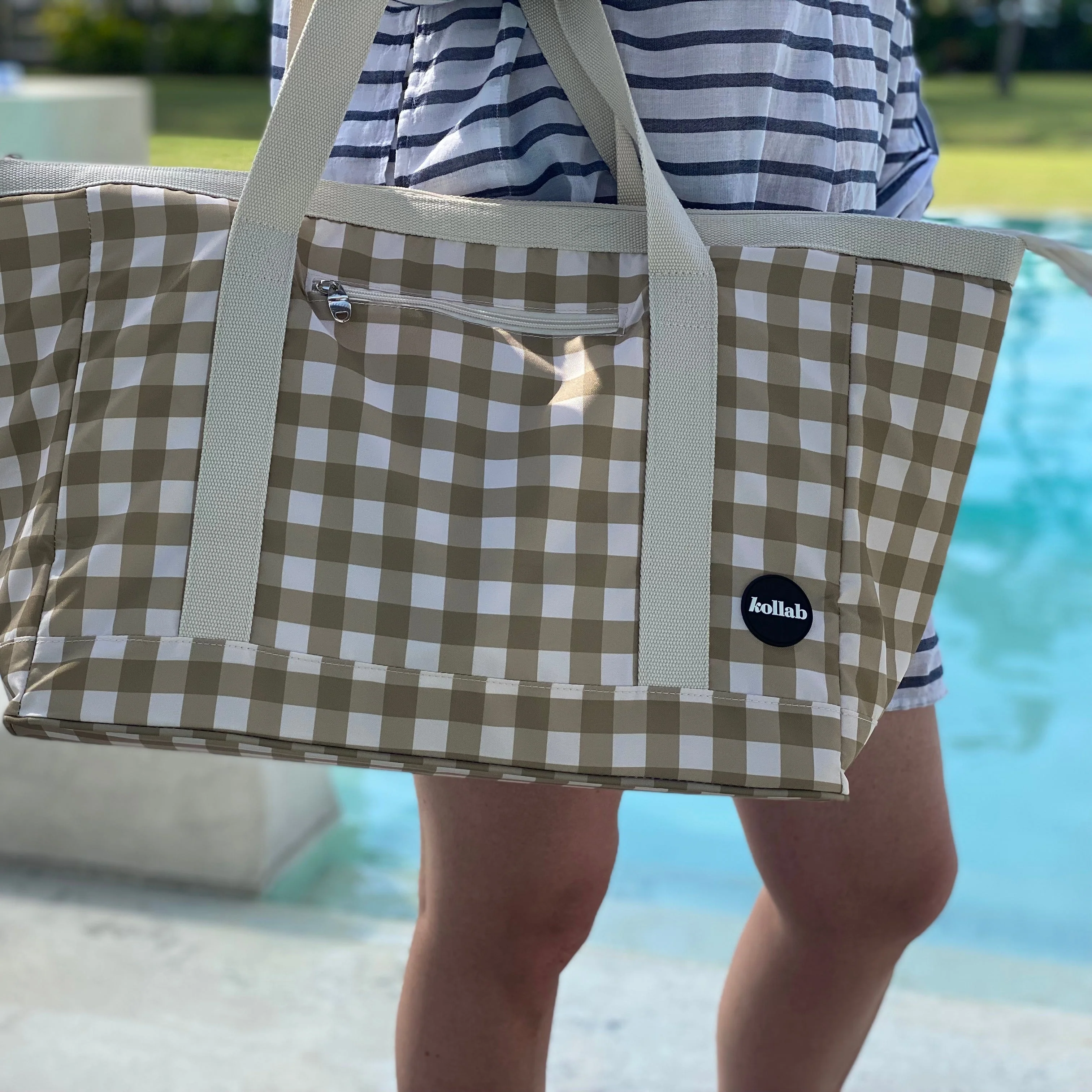 Tote Bag Olive Check - Image 4