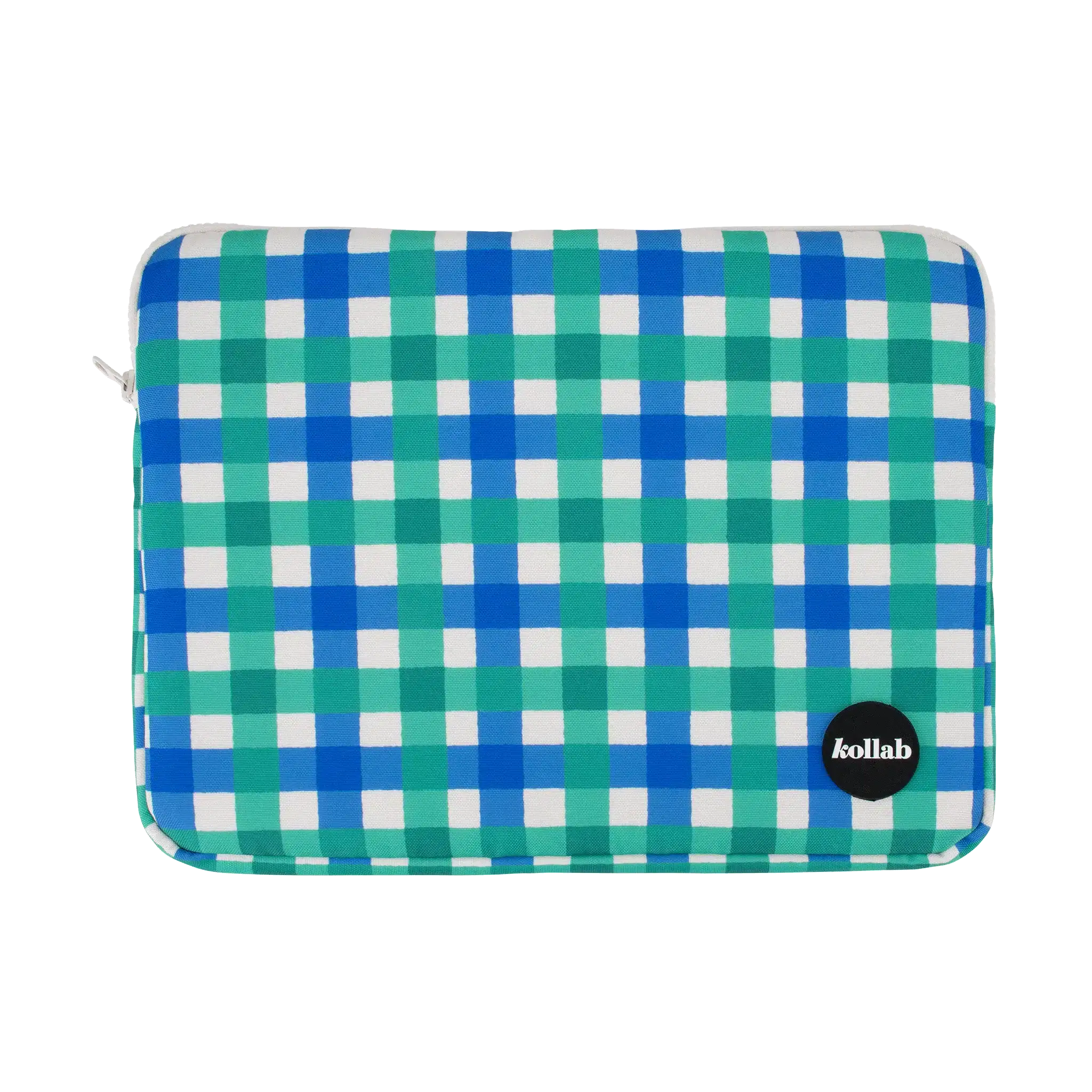 Laptop Case Green Blue Check