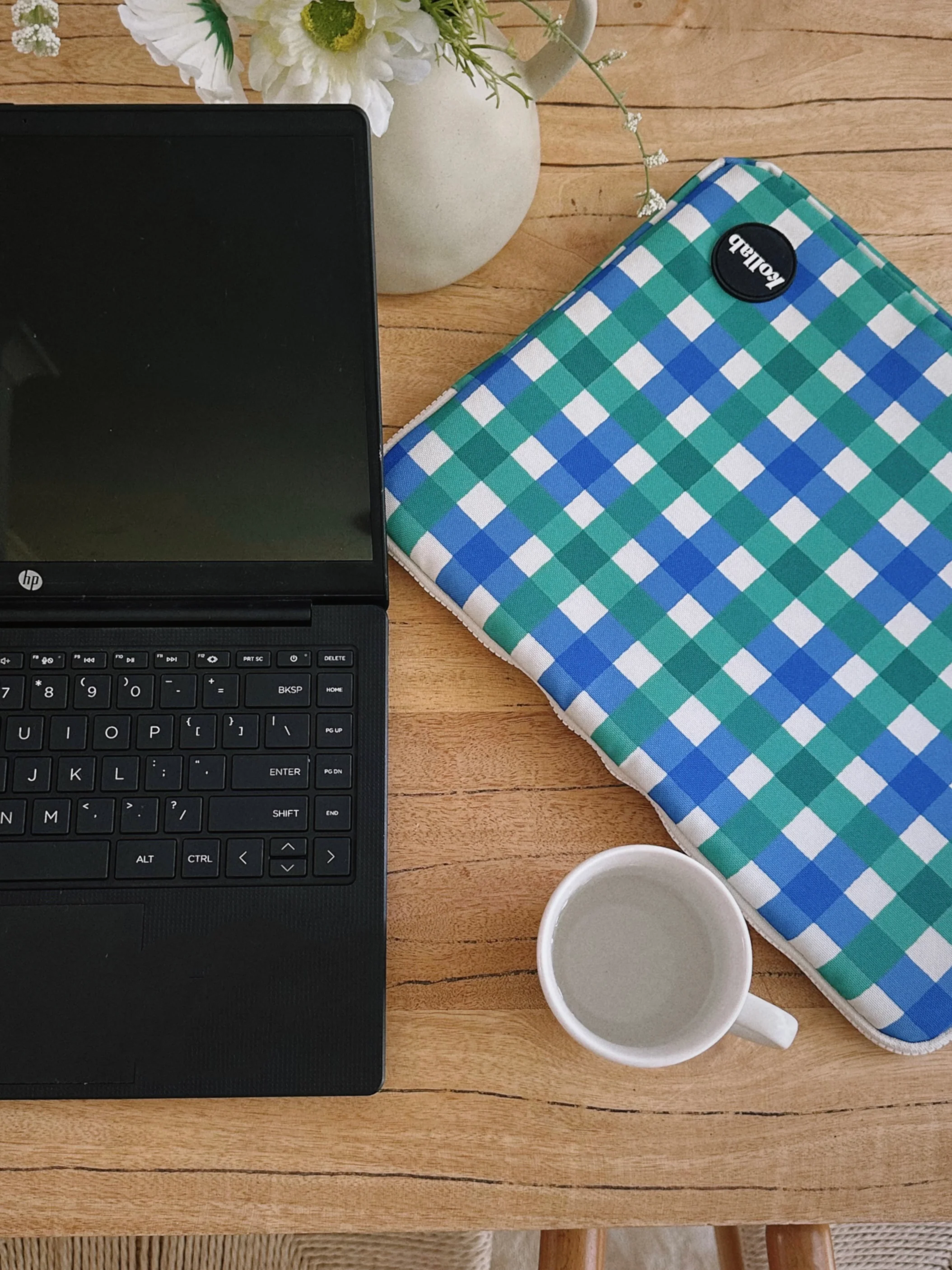 Laptop Case Green Blue Check - Image 2