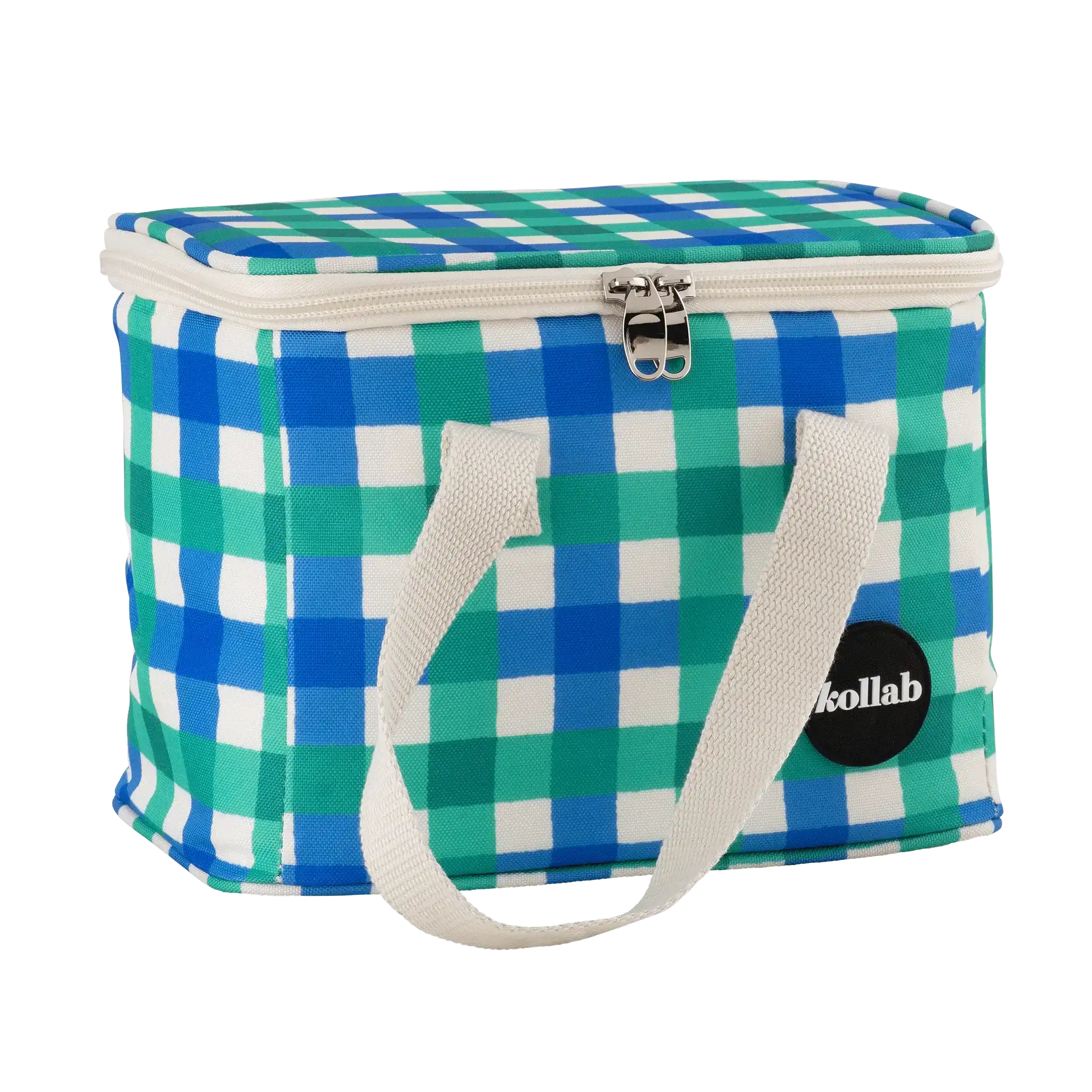 Lunch Bag Green Blue Check