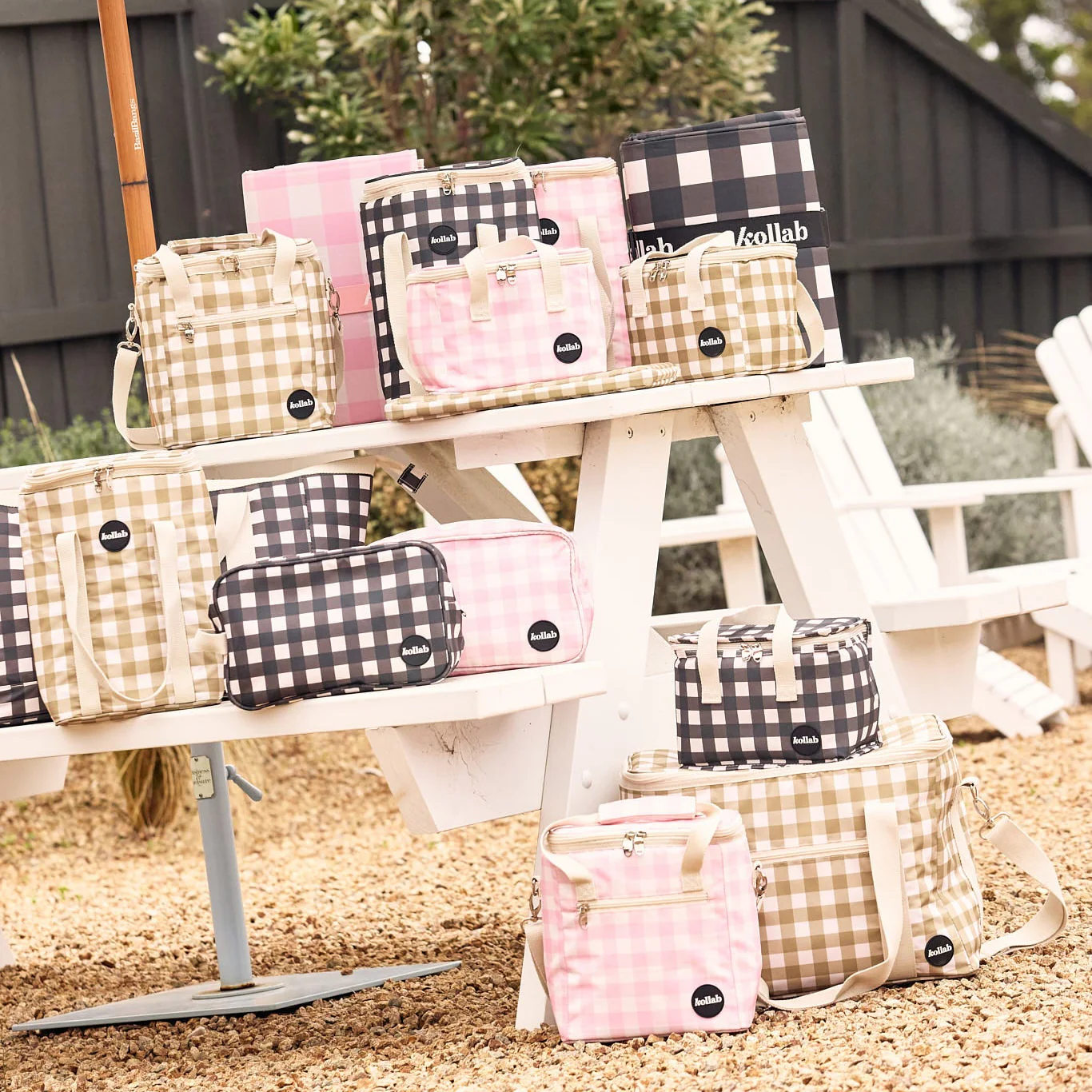 Wine Cooler Bag Olive Check - Image 3