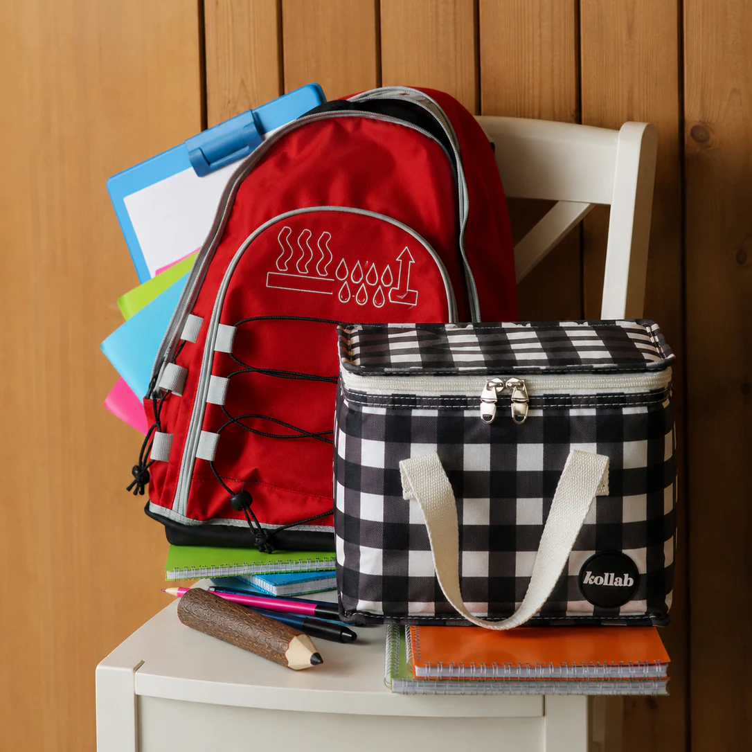 Lunch Bag Black Check - Image 4