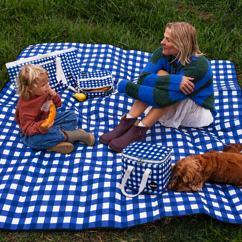 Lunch Bag Blue Check - Image 3