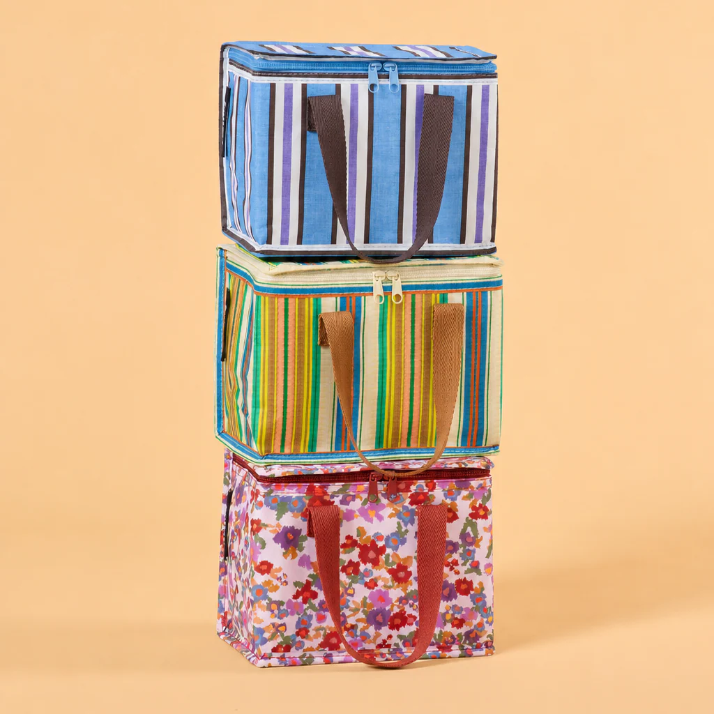 Lunch Bag Choc Blue Stripe - Image 3