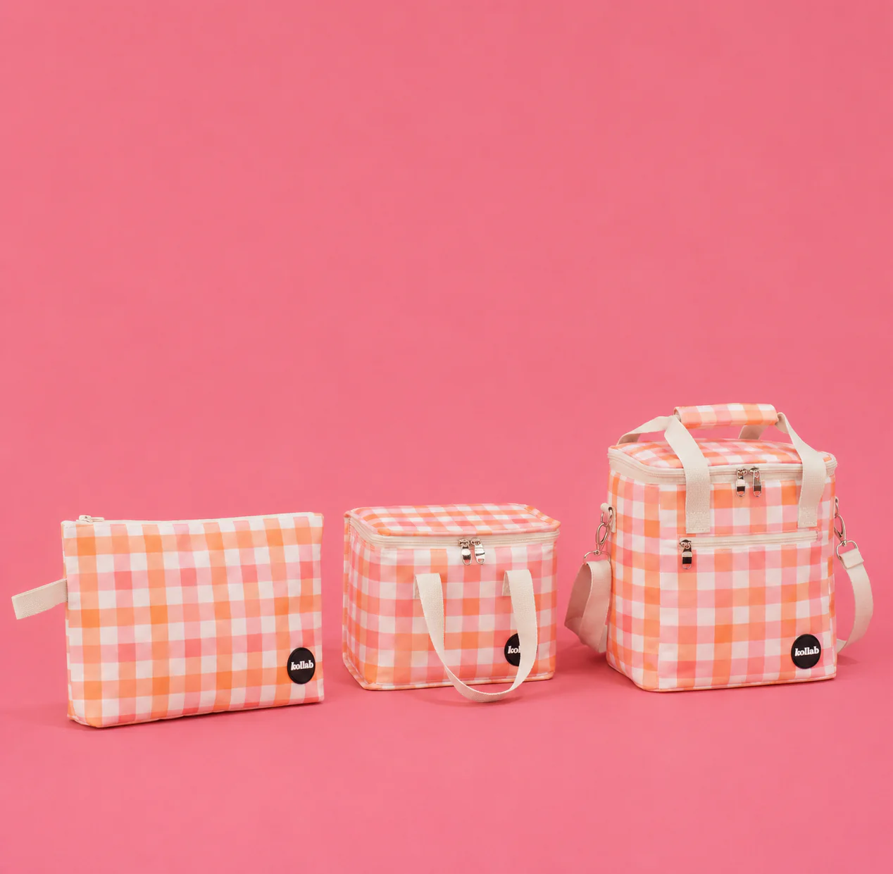 Wet Bag Watermelon Peach Check - Image 3