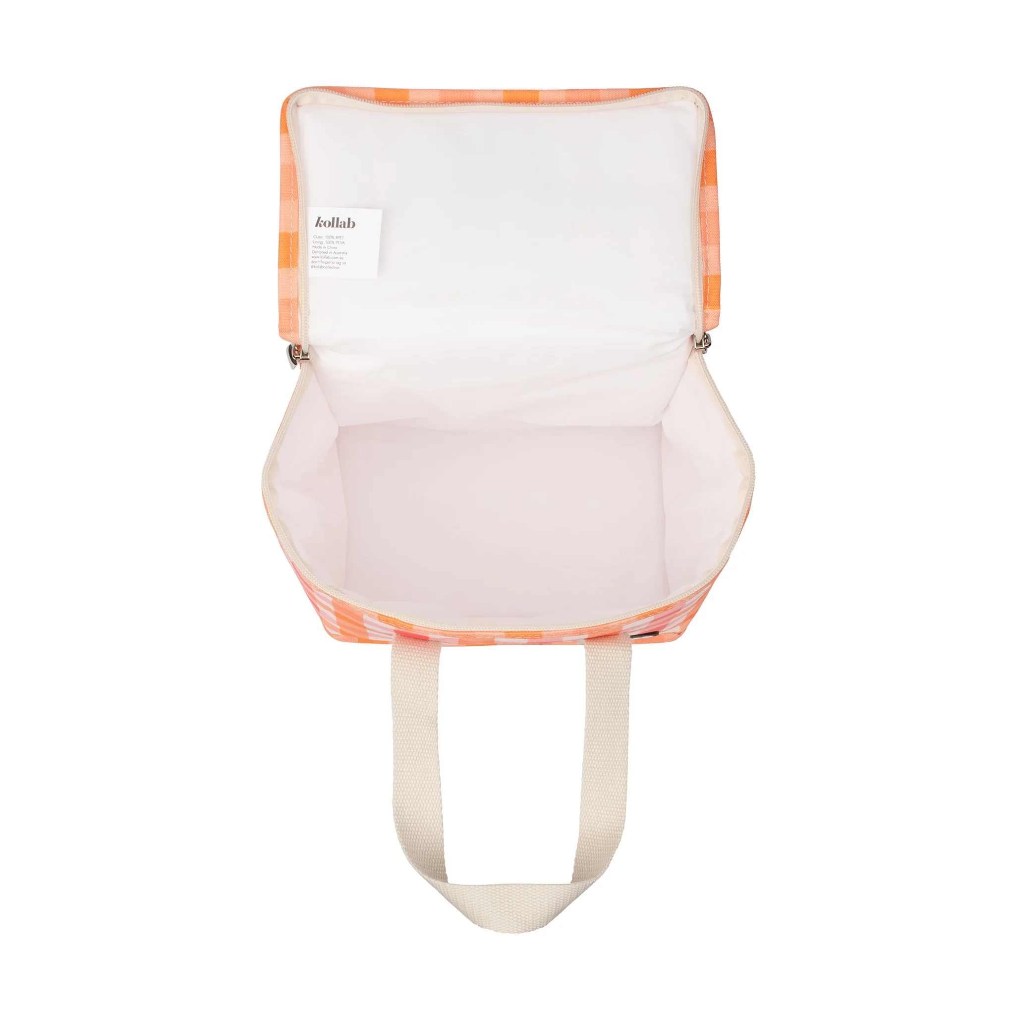 Lunch Bag Watermelon Peach Check - Image 6