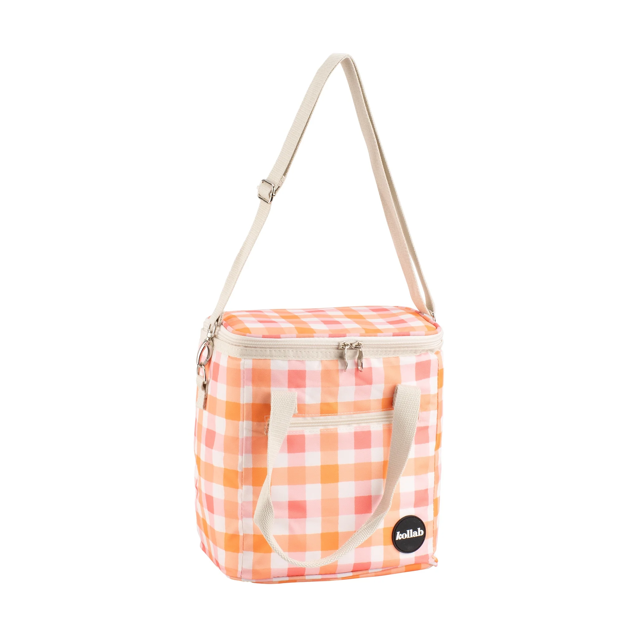 Mini Cooler Watermelon Peach Check - Image 5