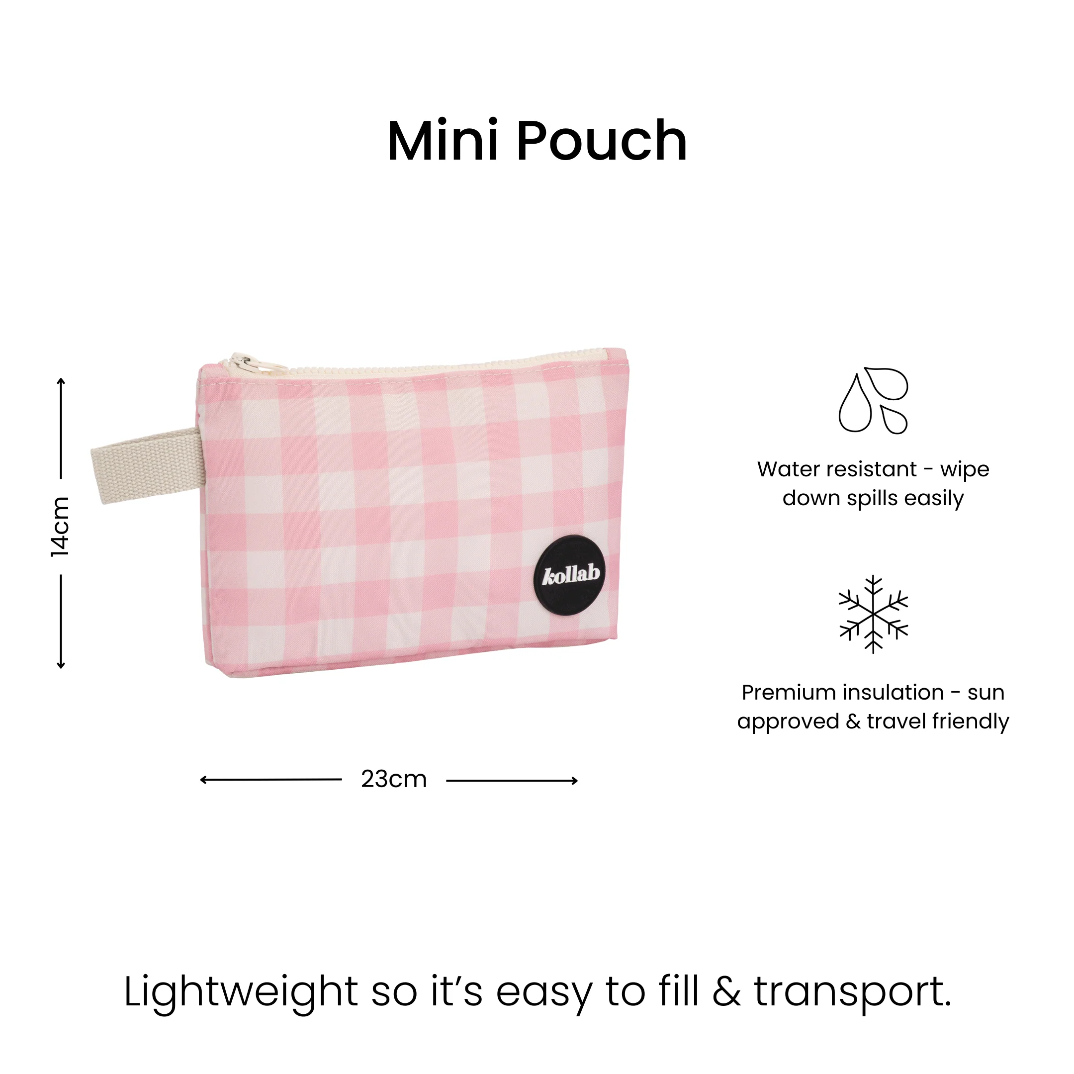 Mini Pouch Candy Pink Check - Image 4