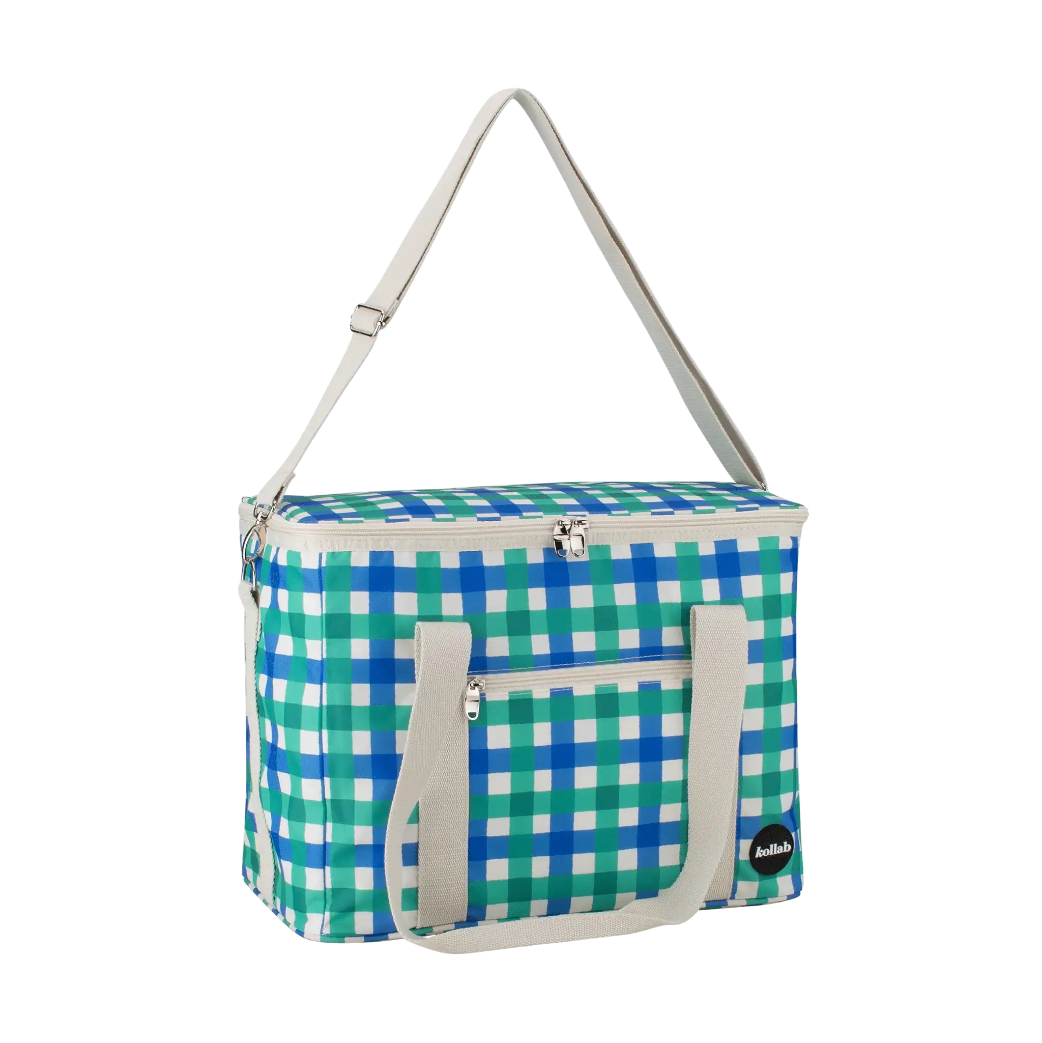 Picnic Bag Green Blue Check