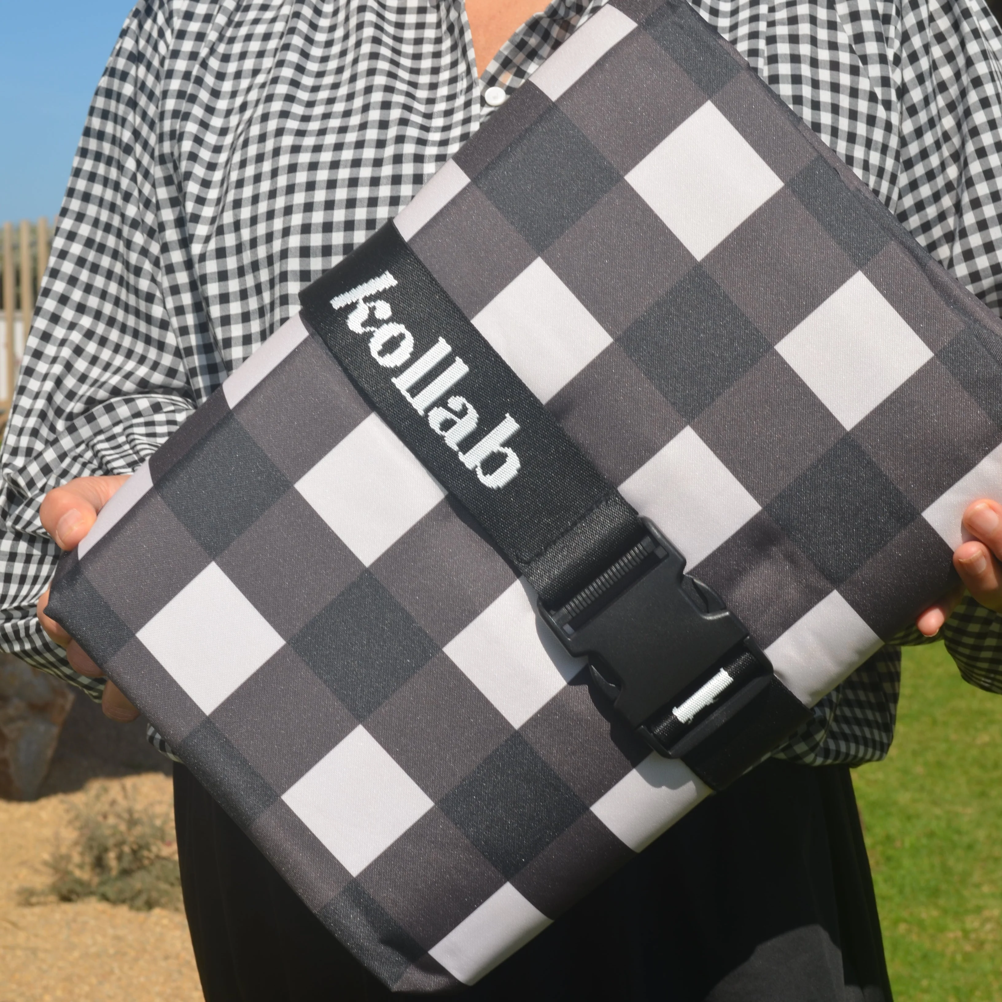Picnic Mat Black Check - Image 5