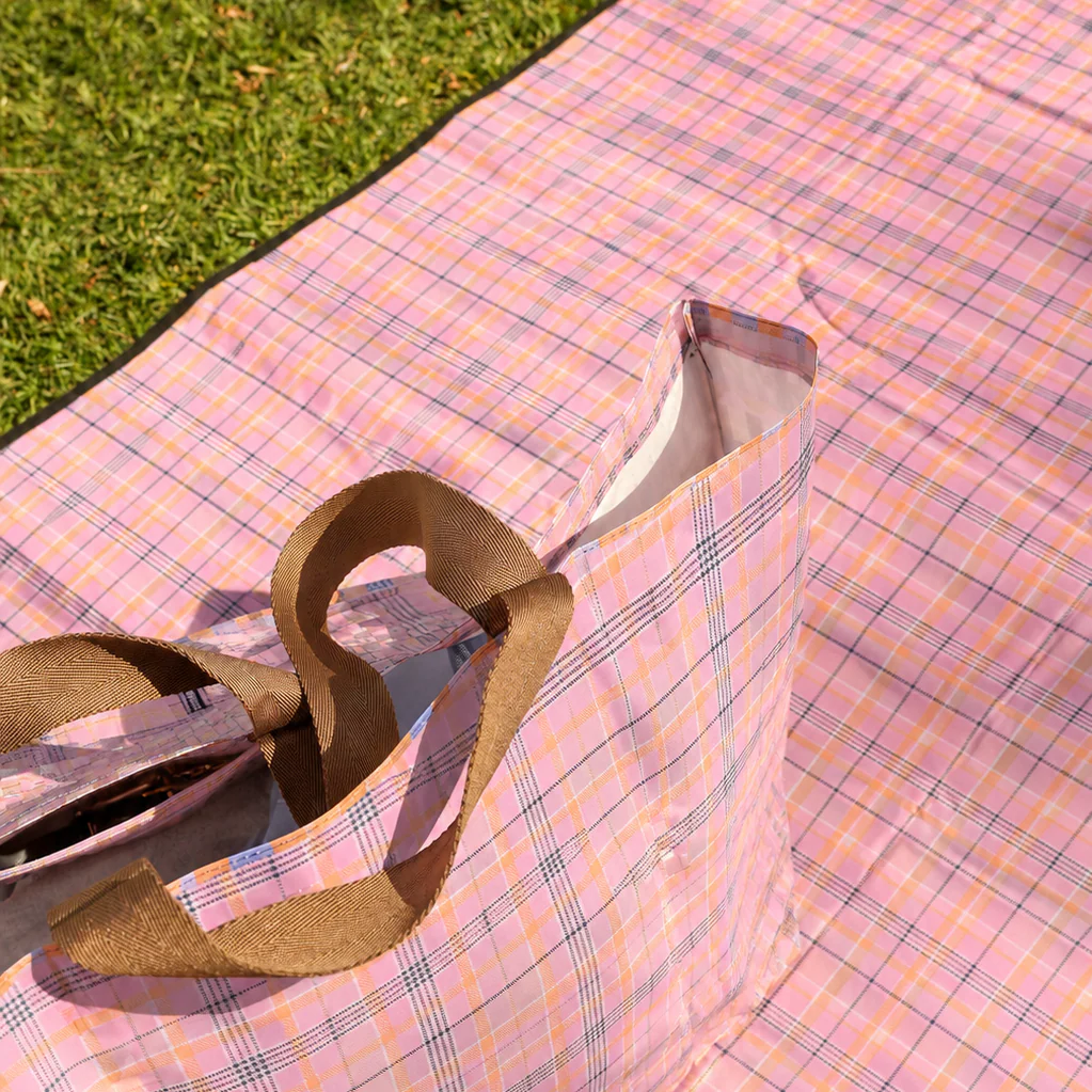 Picnic Mat Pink Blanket Check - Image 6
