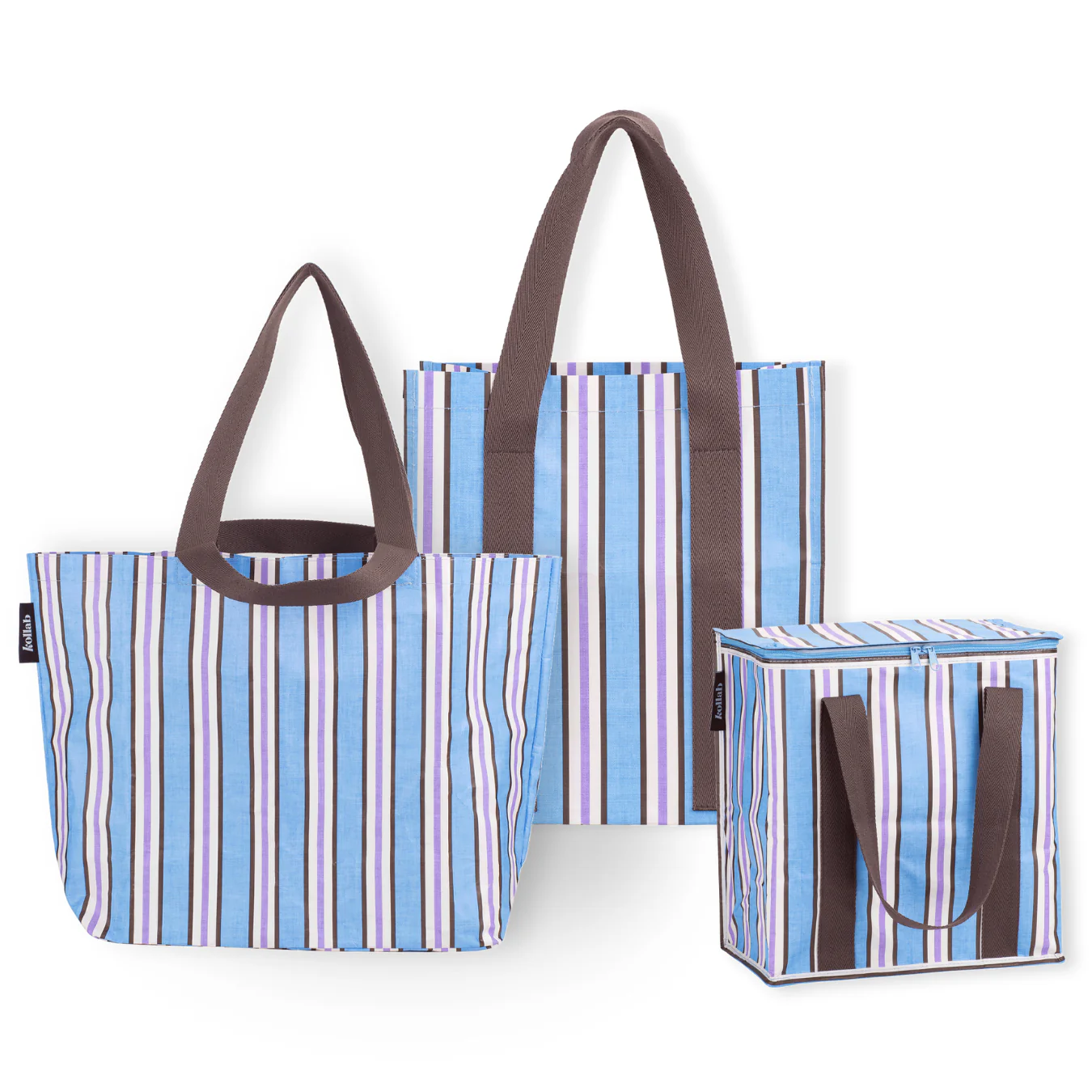 Shopping Trio Choc Blue Stripe