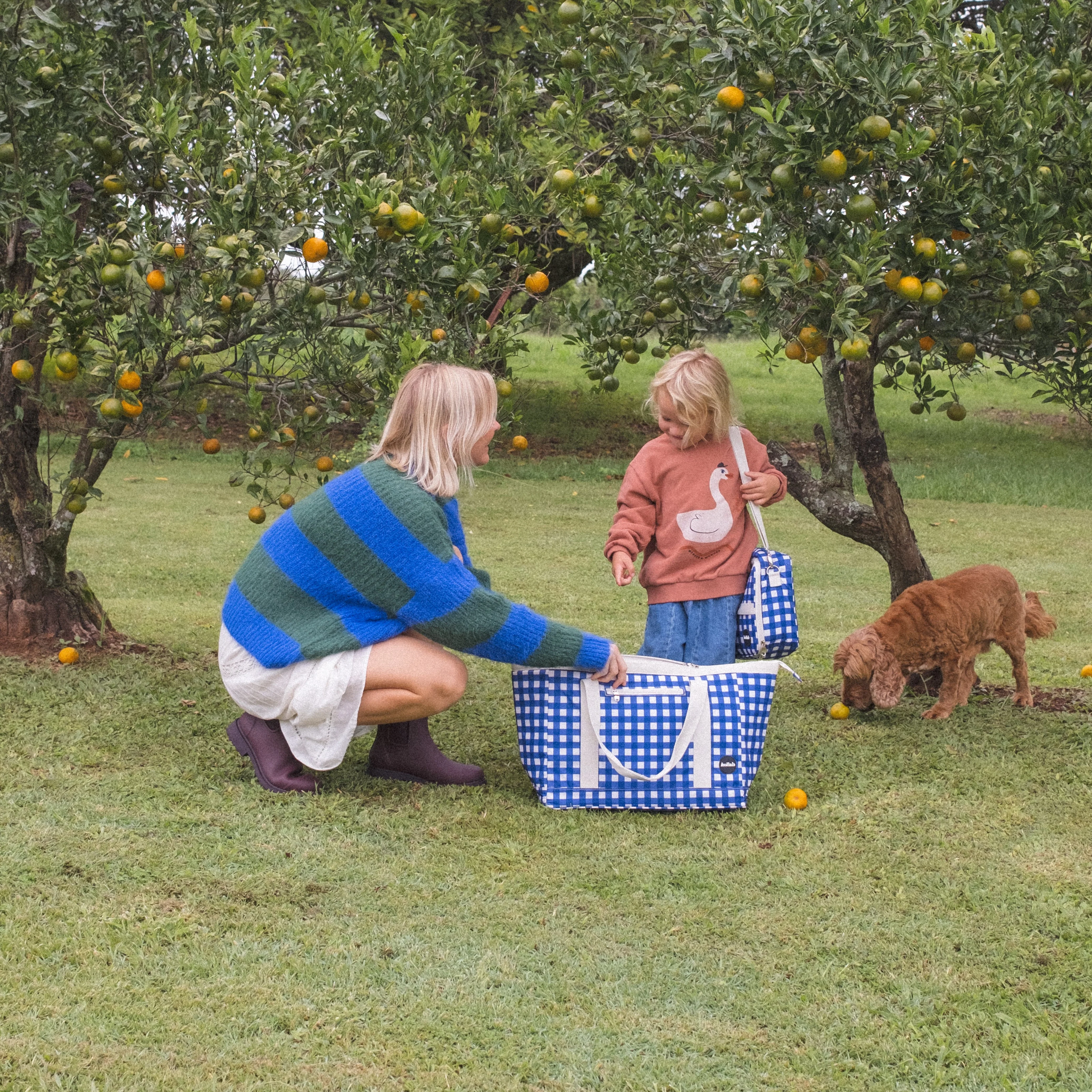 Tote Bag Blue Check - Image 2