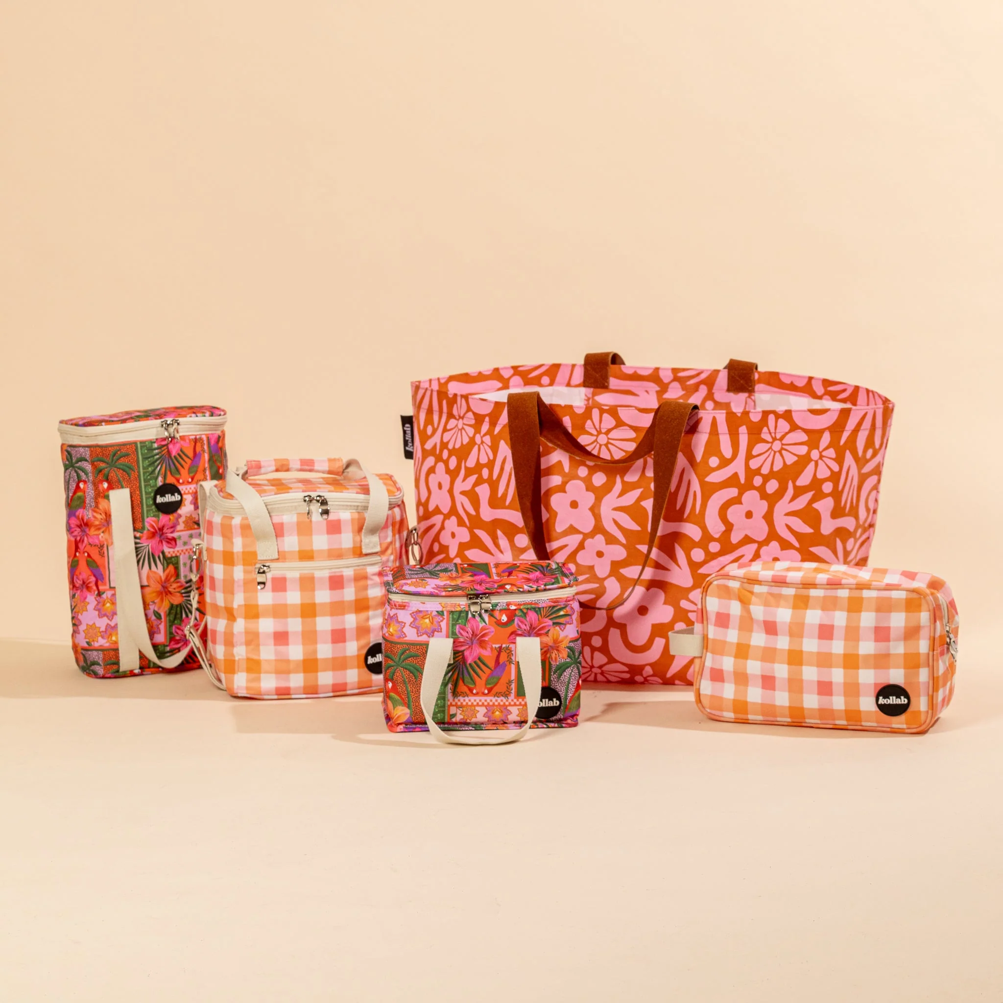 Mini Cooler Watermelon Peach Check - Image 3