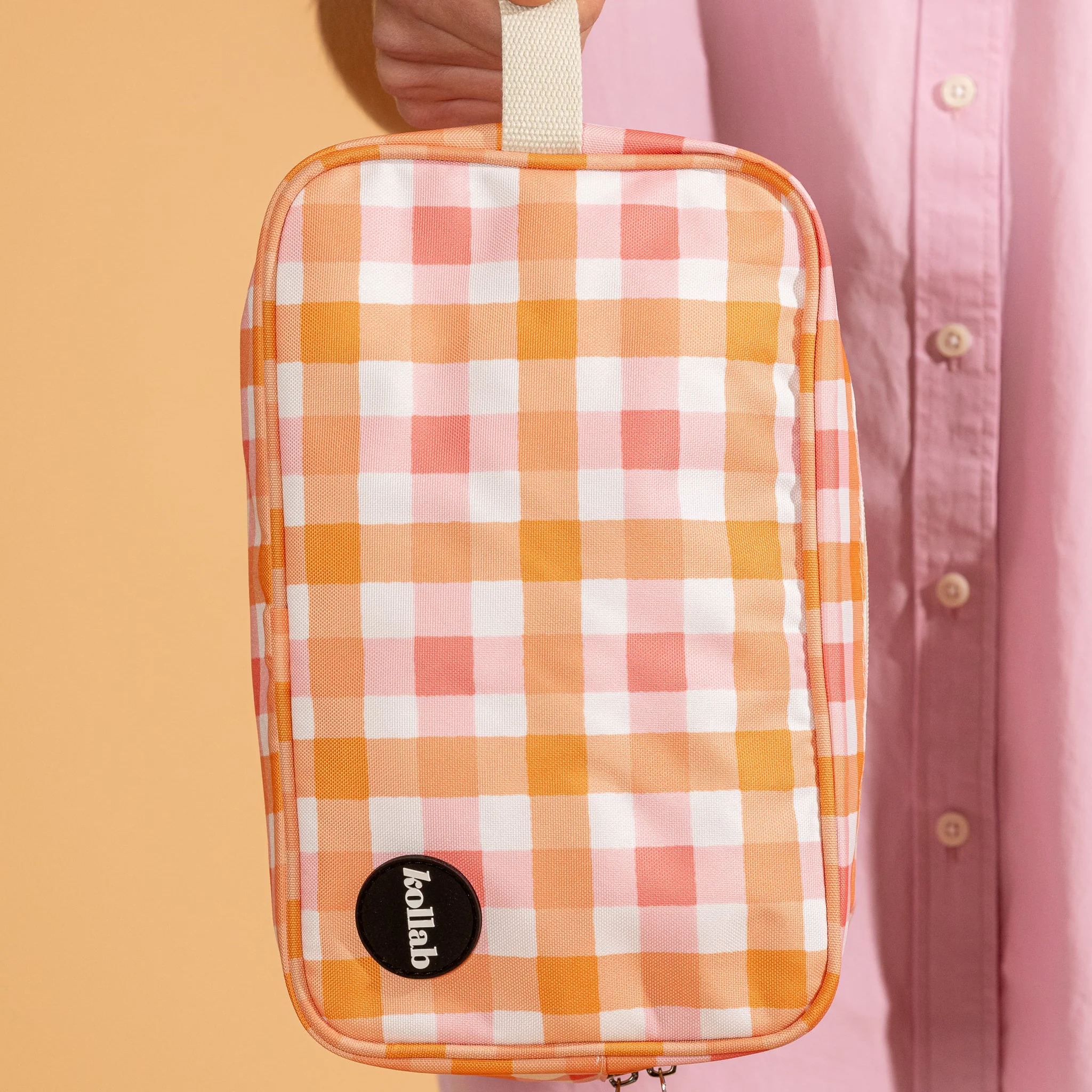 Travel Bag Watermelon Peach Check - Image 7